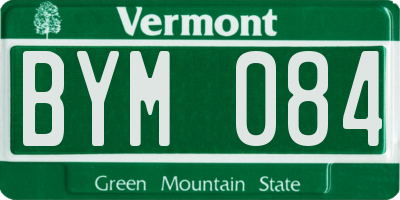 VT license plate BYM084