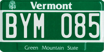 VT license plate BYM085