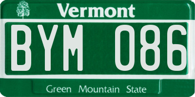 VT license plate BYM086