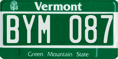 VT license plate BYM087