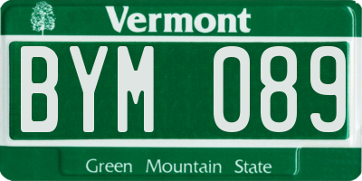 VT license plate BYM089