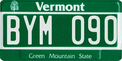 VT license plate BYM090