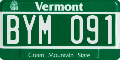 VT license plate BYM091