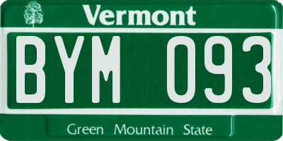 VT license plate BYM093