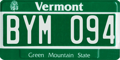 VT license plate BYM094
