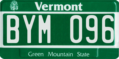 VT license plate BYM096