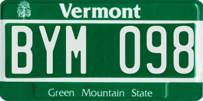 VT license plate BYM098