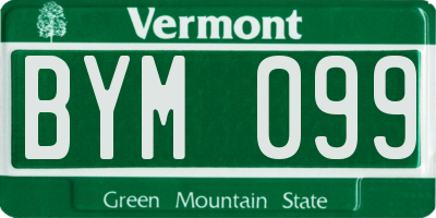 VT license plate BYM099