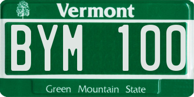 VT license plate BYM100