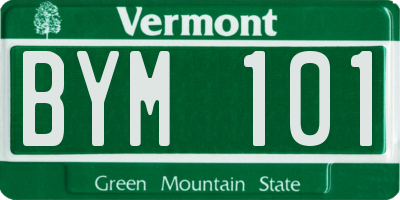 VT license plate BYM101