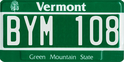 VT license plate BYM108