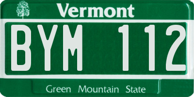 VT license plate BYM112