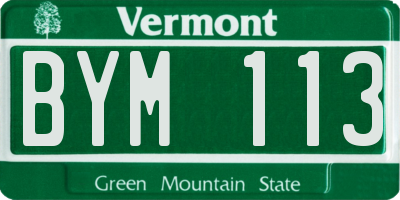 VT license plate BYM113