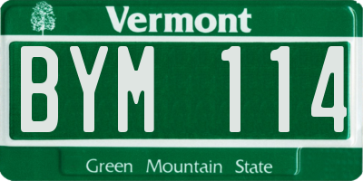 VT license plate BYM114