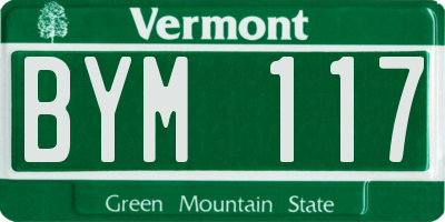 VT license plate BYM117