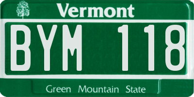 VT license plate BYM118