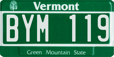 VT license plate BYM119