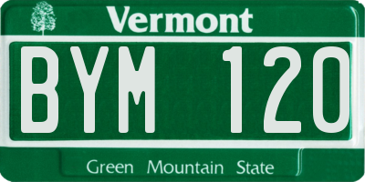VT license plate BYM120