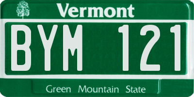 VT license plate BYM121