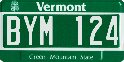 VT license plate BYM124