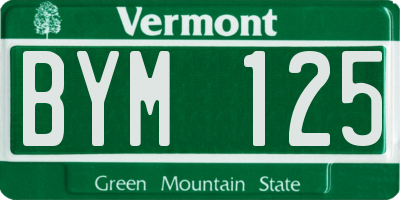 VT license plate BYM125