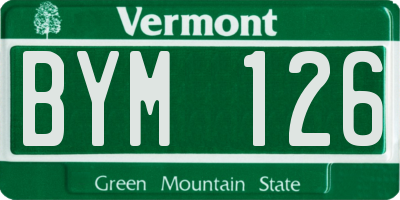 VT license plate BYM126