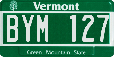 VT license plate BYM127