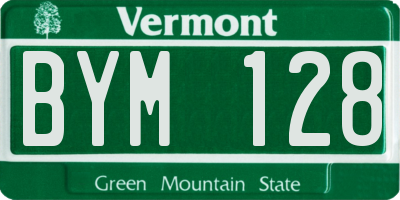 VT license plate BYM128