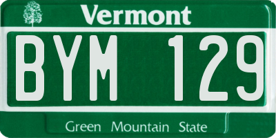 VT license plate BYM129