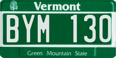 VT license plate BYM130