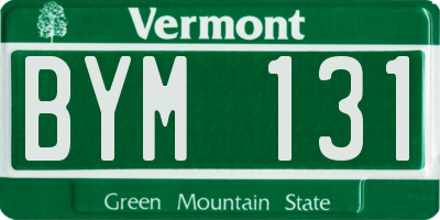 VT license plate BYM131