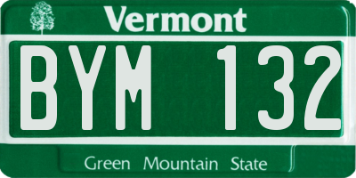 VT license plate BYM132
