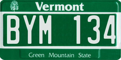 VT license plate BYM134