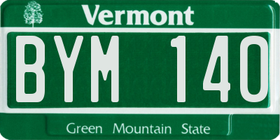 VT license plate BYM140