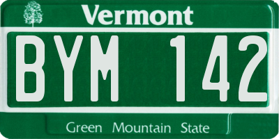 VT license plate BYM142