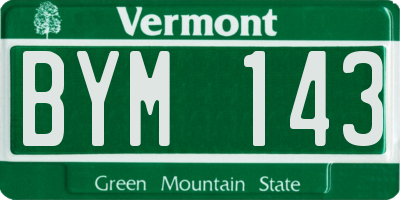 VT license plate BYM143