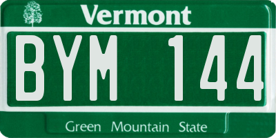 VT license plate BYM144