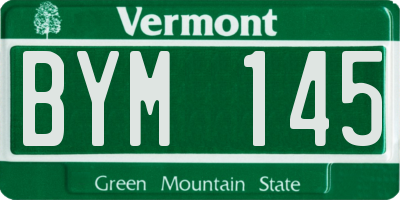 VT license plate BYM145