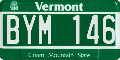 VT license plate BYM146