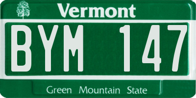 VT license plate BYM147