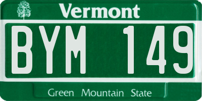 VT license plate BYM149