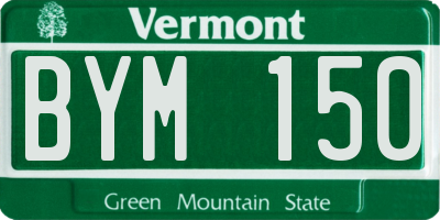 VT license plate BYM150