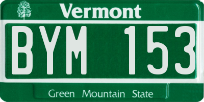 VT license plate BYM153