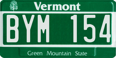 VT license plate BYM154