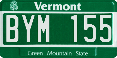 VT license plate BYM155