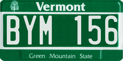 VT license plate BYM156