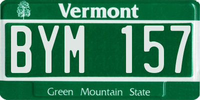 VT license plate BYM157