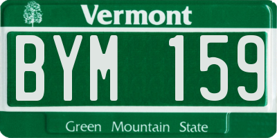 VT license plate BYM159