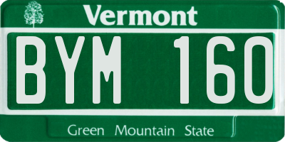 VT license plate BYM160