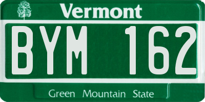 VT license plate BYM162